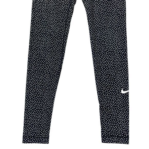 Nike Pro Dri-Fit Hyperwarm Leggings Black White Compression Workout Gym Pull On - Picture 4 of 16